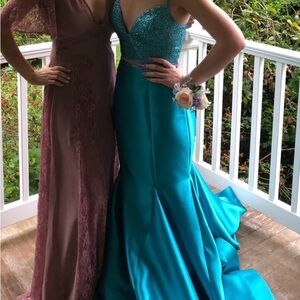 Sherri Hill Turquoise Prom Dress
